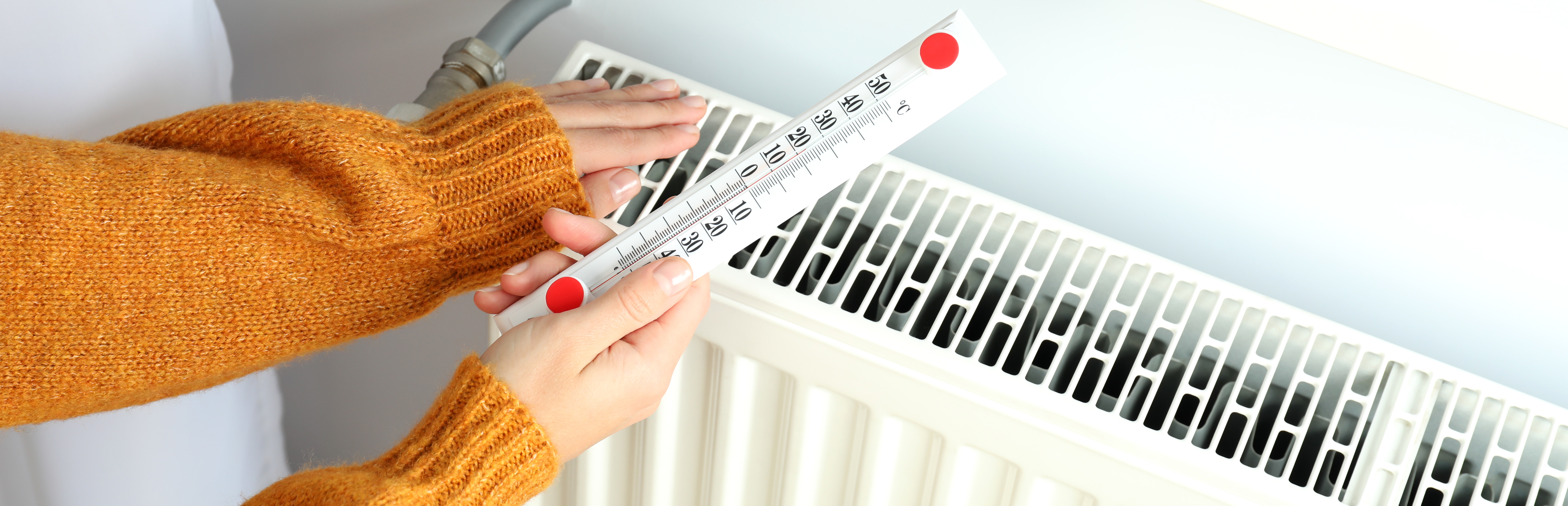 Warm home with radiator after an annual boiler service